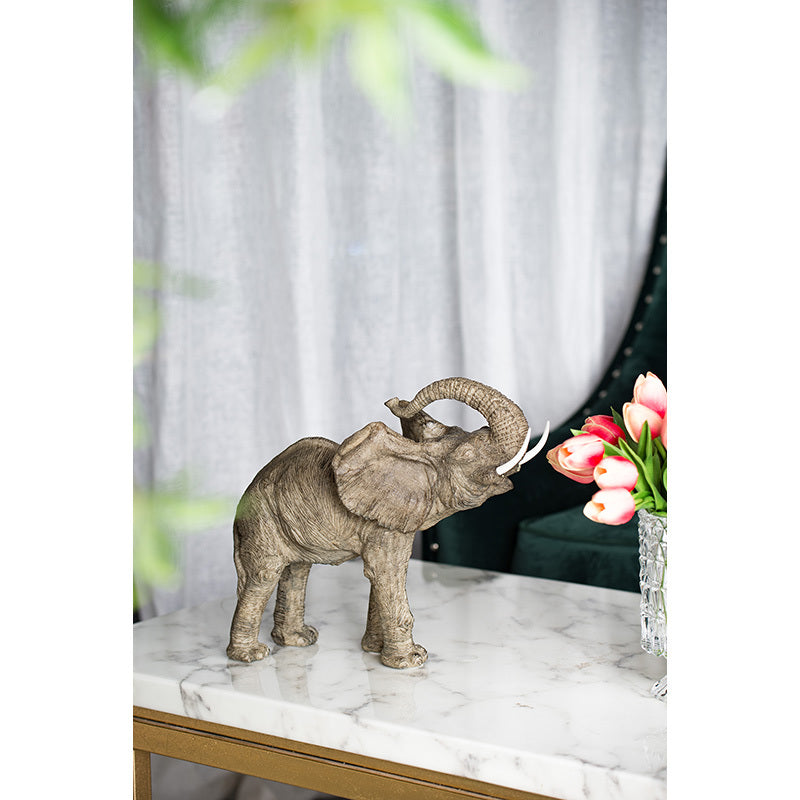 15x8x12' Tai Polyresin Elephant Accent,Trumpeting