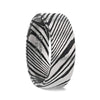 HANZO Black Flat Brushed Damascus Steel Men’s Wedding Band with Vivid Etched Design- 6mm & 8mm - 6mm / 5.00