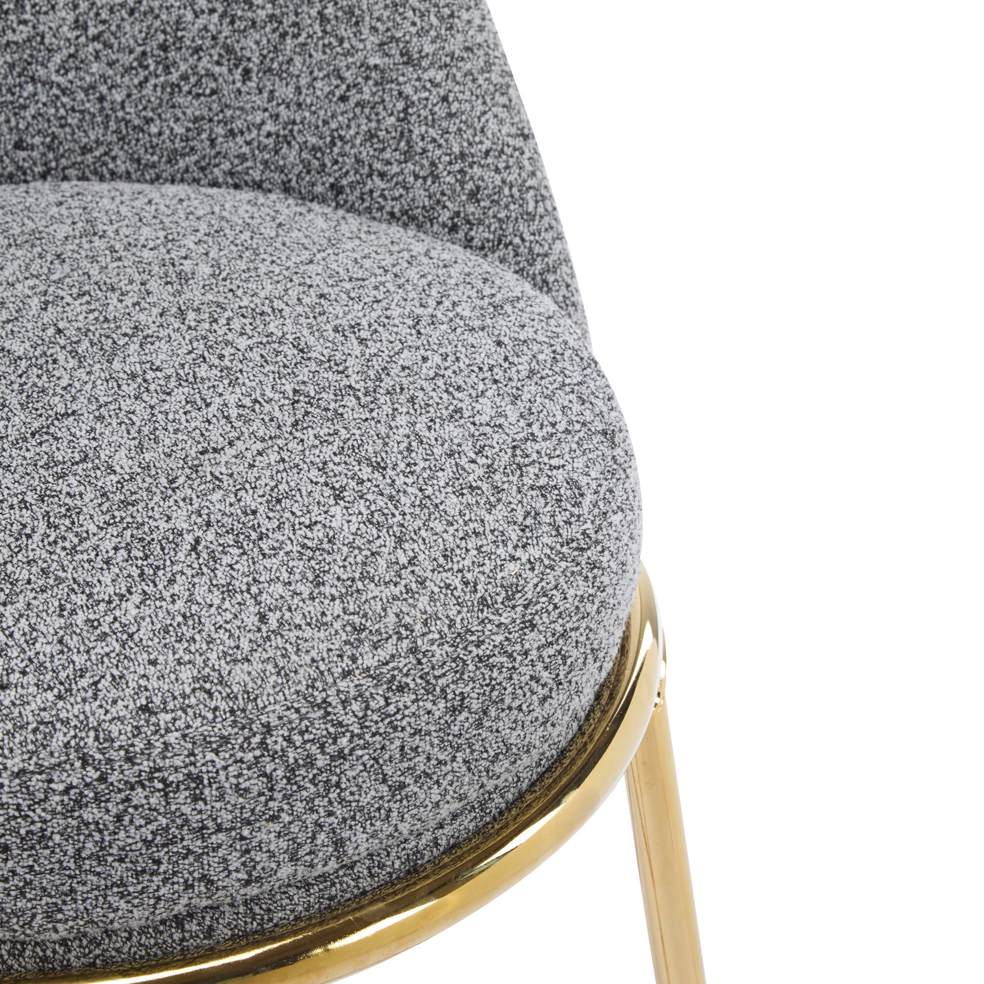 Gold & Gray Upholstered Bar Stools with Backrest – Modern Glam Counter Stools (Set of 2)