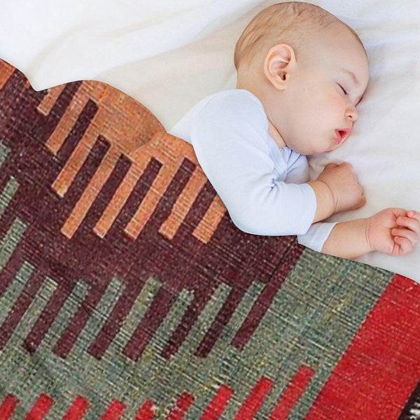 Afyon Central Anatolian Kilim Fragment Print Throw Blanket
