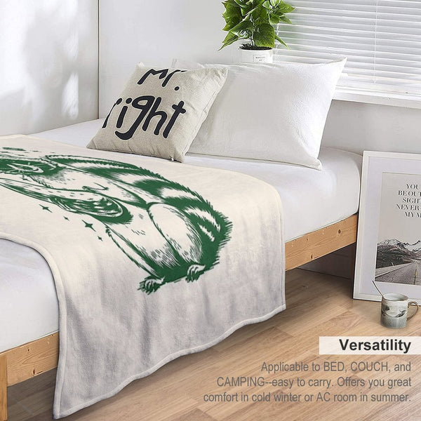 Pickle Princess Funny Pickles Lover Raccoon Foodie Eco-conscious Throw Blanket