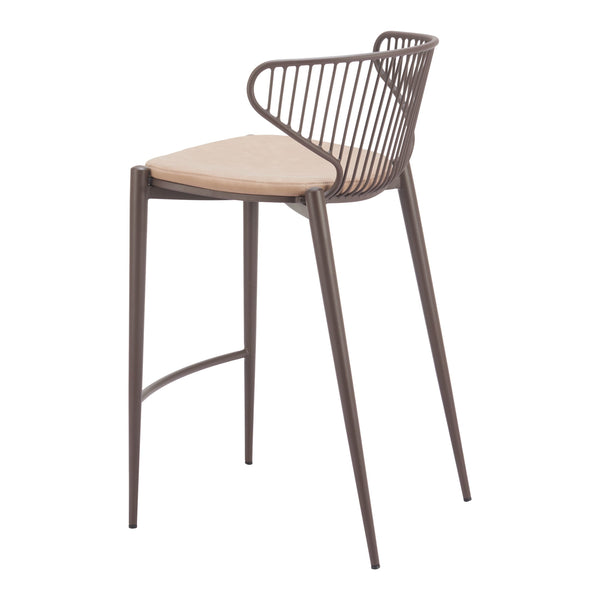 Silues Counter Stool (Set of 2) Taupe & Brown