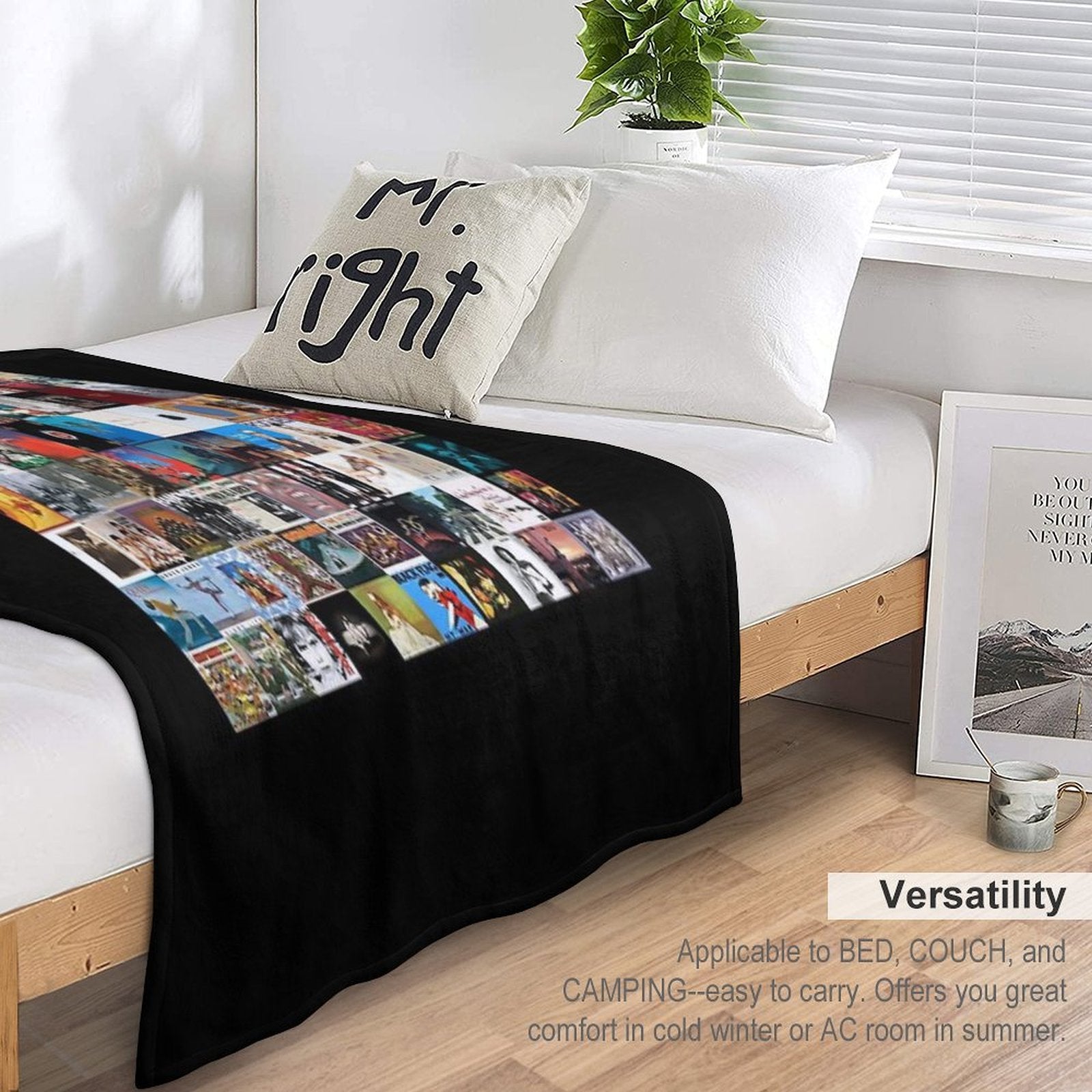 Greatest Album Collage Classic Sustainable Throw Blanket