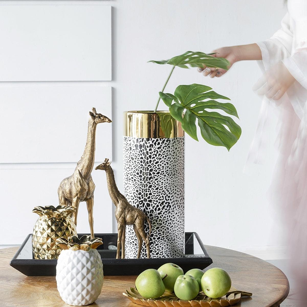Matte Black& Gold Ceramic Vase