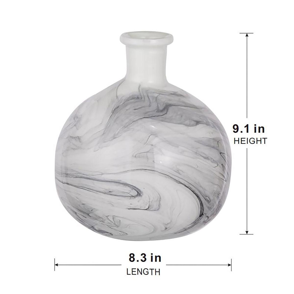 Modern Marble-Inspired Decorative Accent Vase