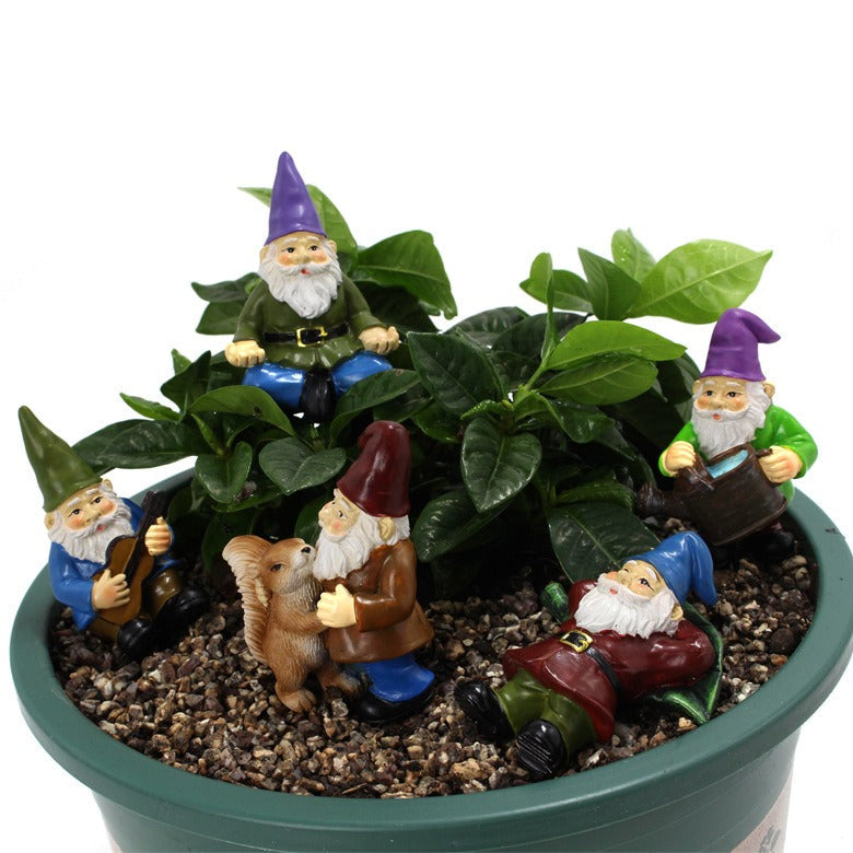 Resin Dwarf Flower Plantation Garden Fairy Potted Plant Insert