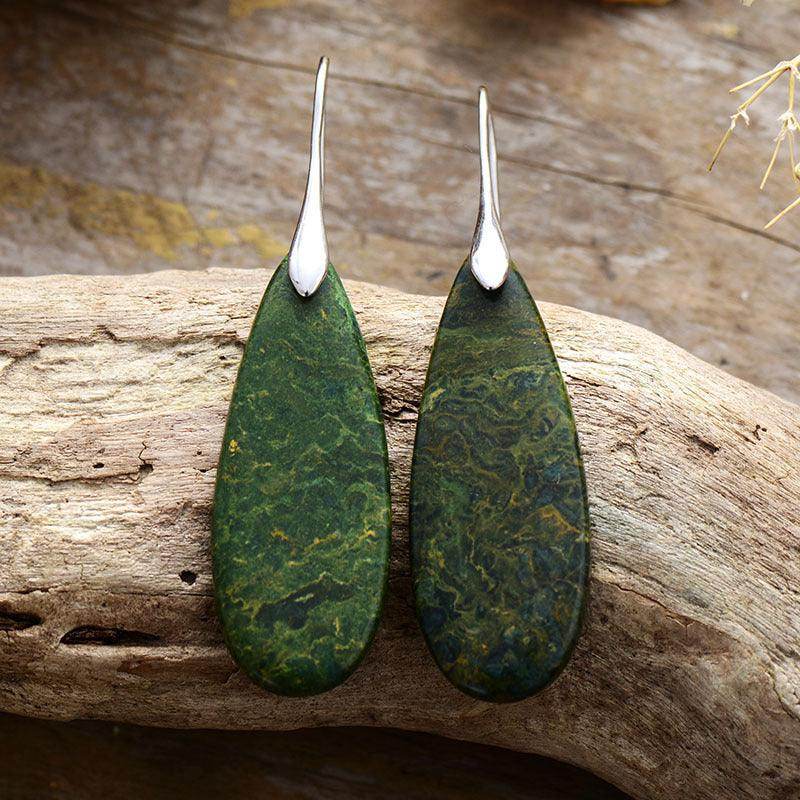 Natural Stone Waterdrop Shape Earrings for Elegant Style