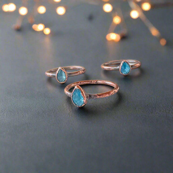 Copper Blue Topaz Ring for Calm Clarity Within | By Blackbird & Sage
