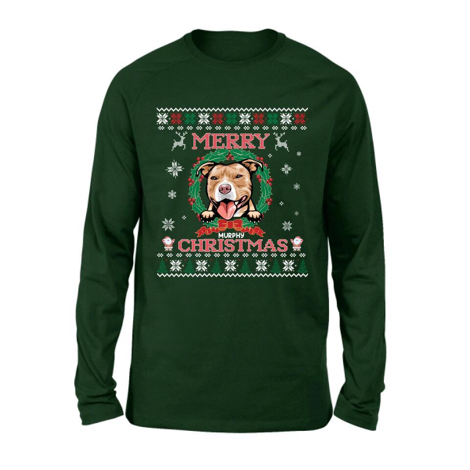 Personalized Dog Sweatshirt - Up to 5 Dogs - Best Gift For Dog Lover - Merry Christmas