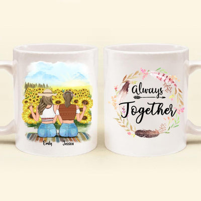 Personalized Coffee Mug - Boho Girls, Up to 3 Girls - Best Gift For Friend -  Always Together