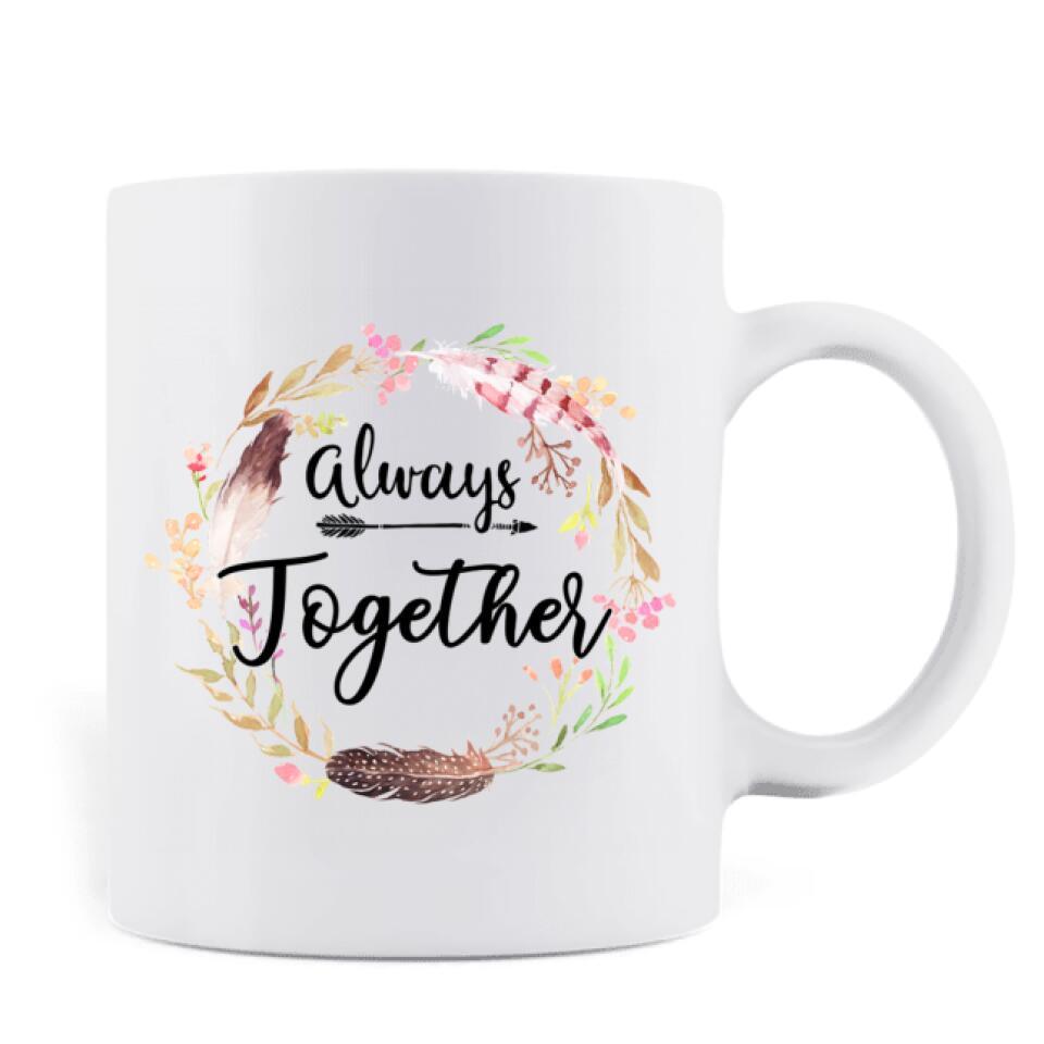 Personalized Coffee Mug - Boho Girls, Up to 3 Girls - Best Gift For Friend -  Always Together