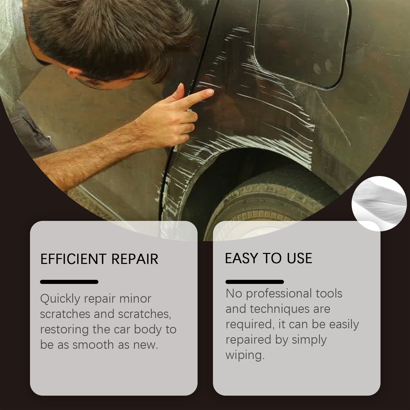 Automotive Nano Scratch Repair Cloth, Automotive Paint Scratch Water Stain Cleaning Repair And Maintenance Portable Cloth