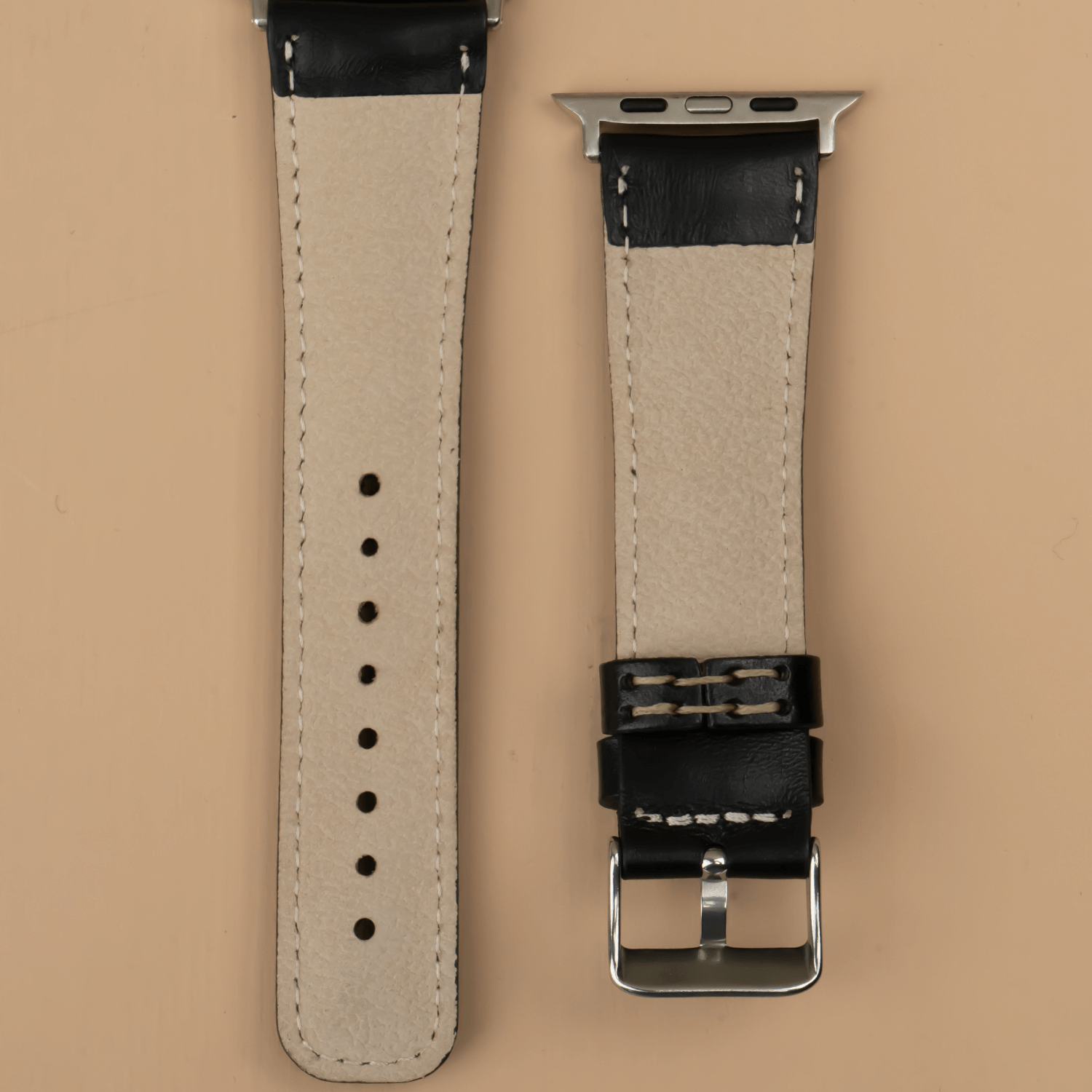 Apple Watch Black Leather Strap - Boston