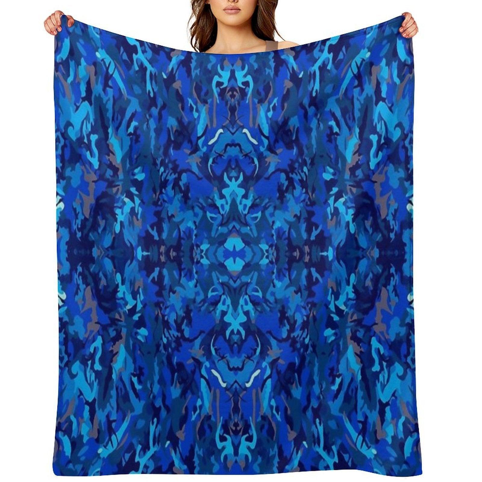 A Mix Up of The Blues Throw Blanket
