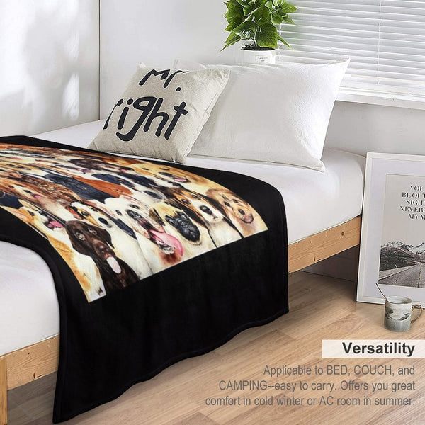 Dog Crowd Wrinkle-free Throw Blanket