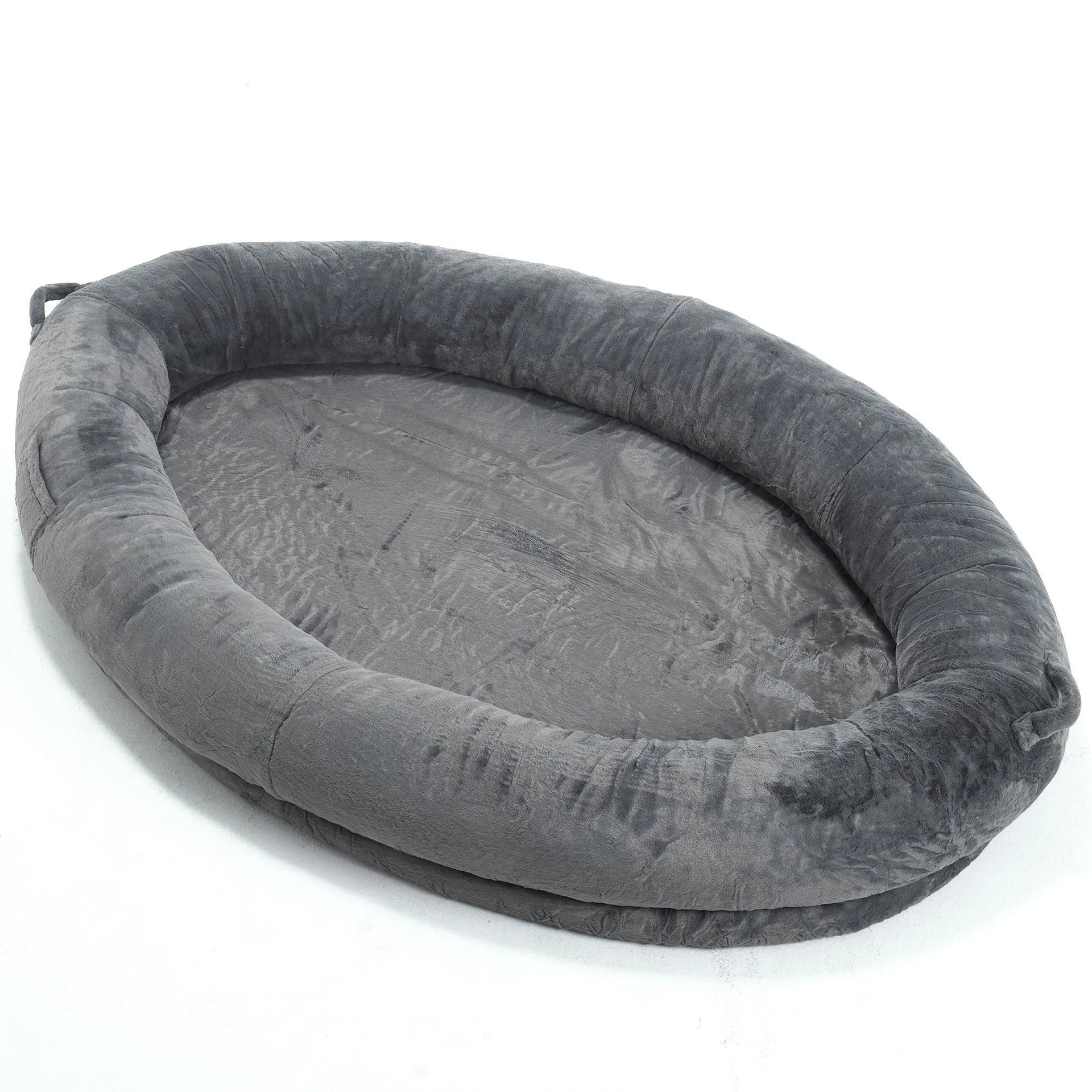 🇫🇷🇪🇪 🇸🇭🇮🇵🇵🇮🇳🇬 Human Dog Bed for Adult, Memory Foam Human Size Pet Bed for Human With Storage Pocket, Dark Gray