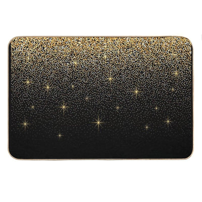 Black And Gold Glitter Pattern Bath Mat