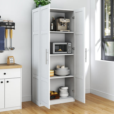 Pantry Cabinet, Kitchen Pantry Storage Cabinets with 2 Door and 3  Shelves, White Pantry Storage Cabinet, Cupboard for Kitchen, Dining Room and Living Room.
