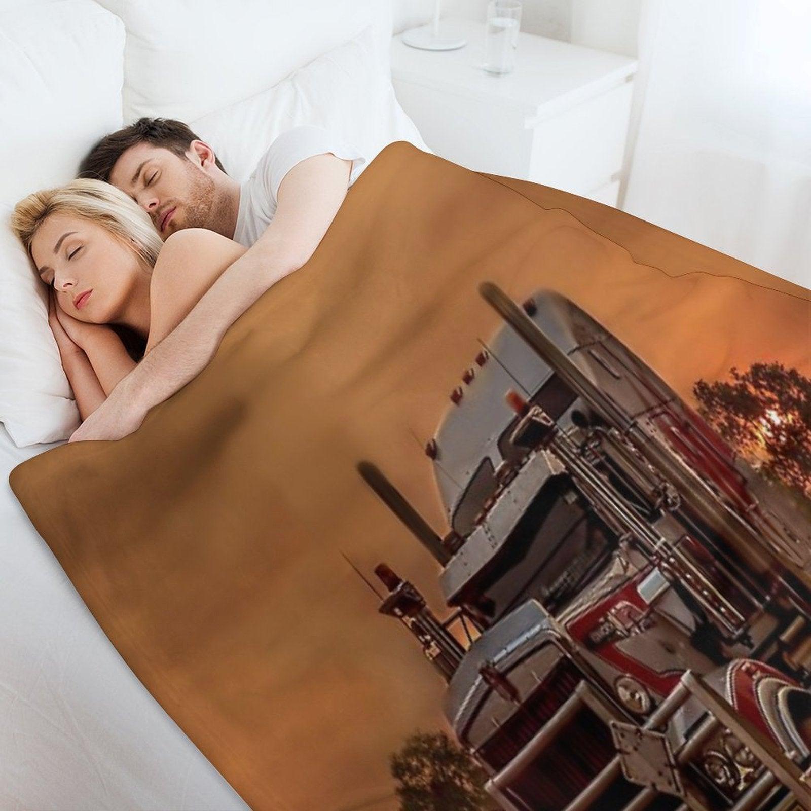 Prime Mover Kenworth Truck at Sunset Throw Blanket