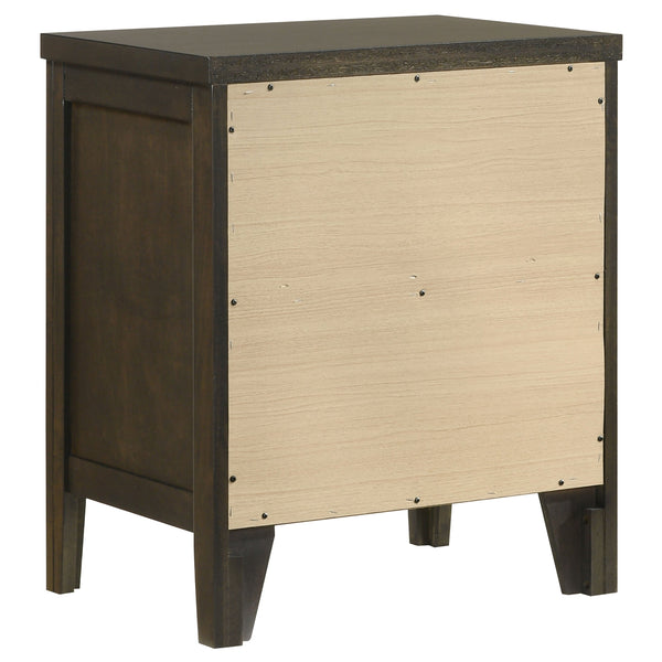 Clement Dark Cocoa 2-Drawer Nightstand Bedside Table