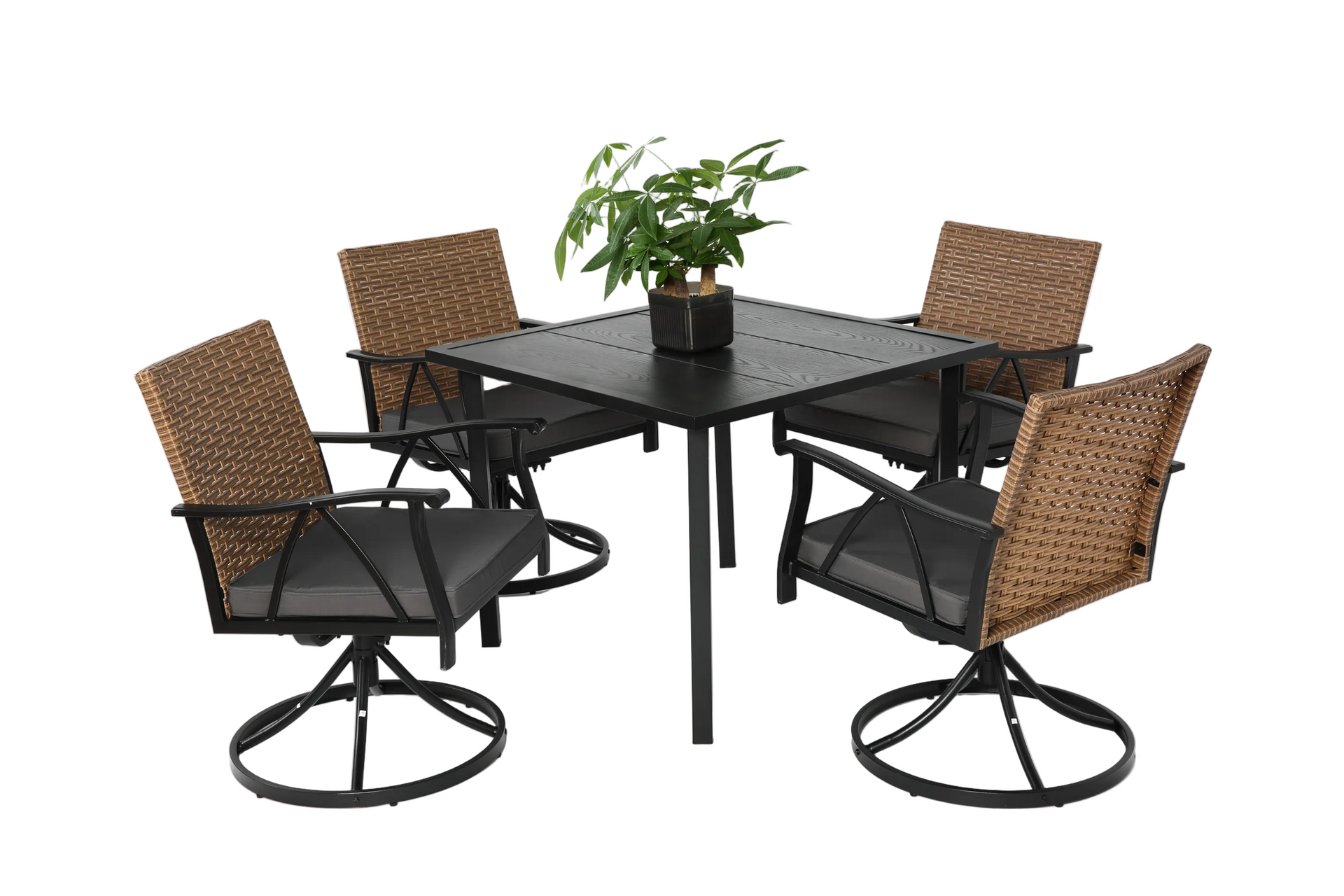 5 Piece Patio Dining Set with Removable Cushions