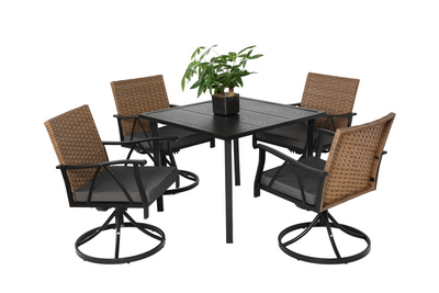 5 Piece Patio Dining Set with Removable Cushions