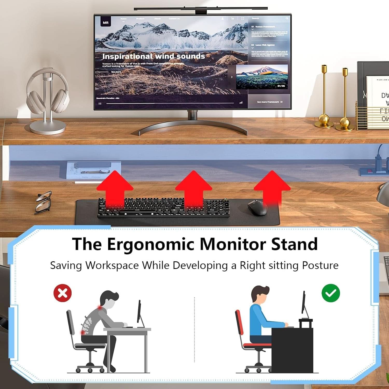 63 Inch L Shaped Desk With Built In Charging Station