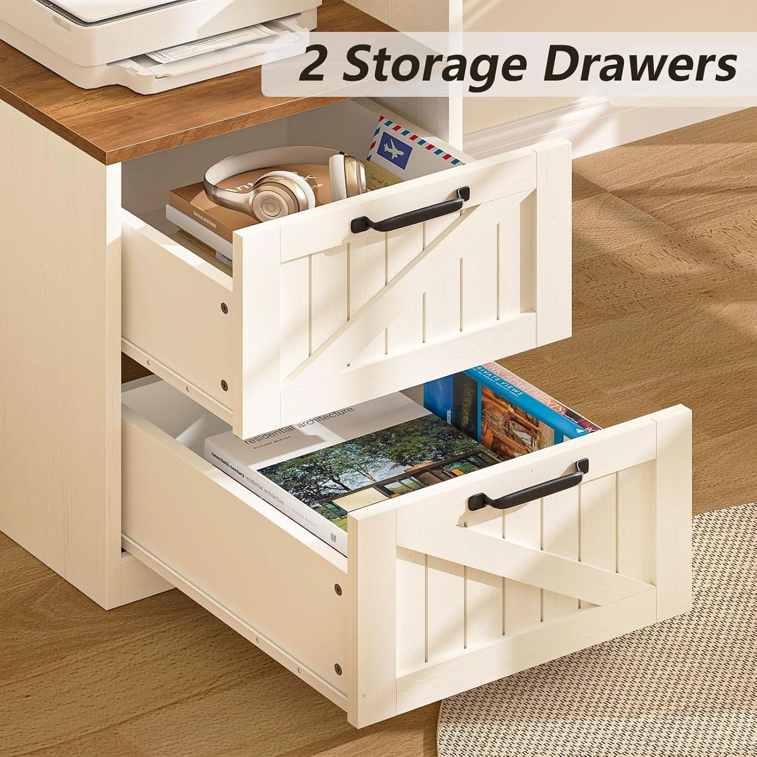 63 Inch L Shaped Desk With Built In Charging Station