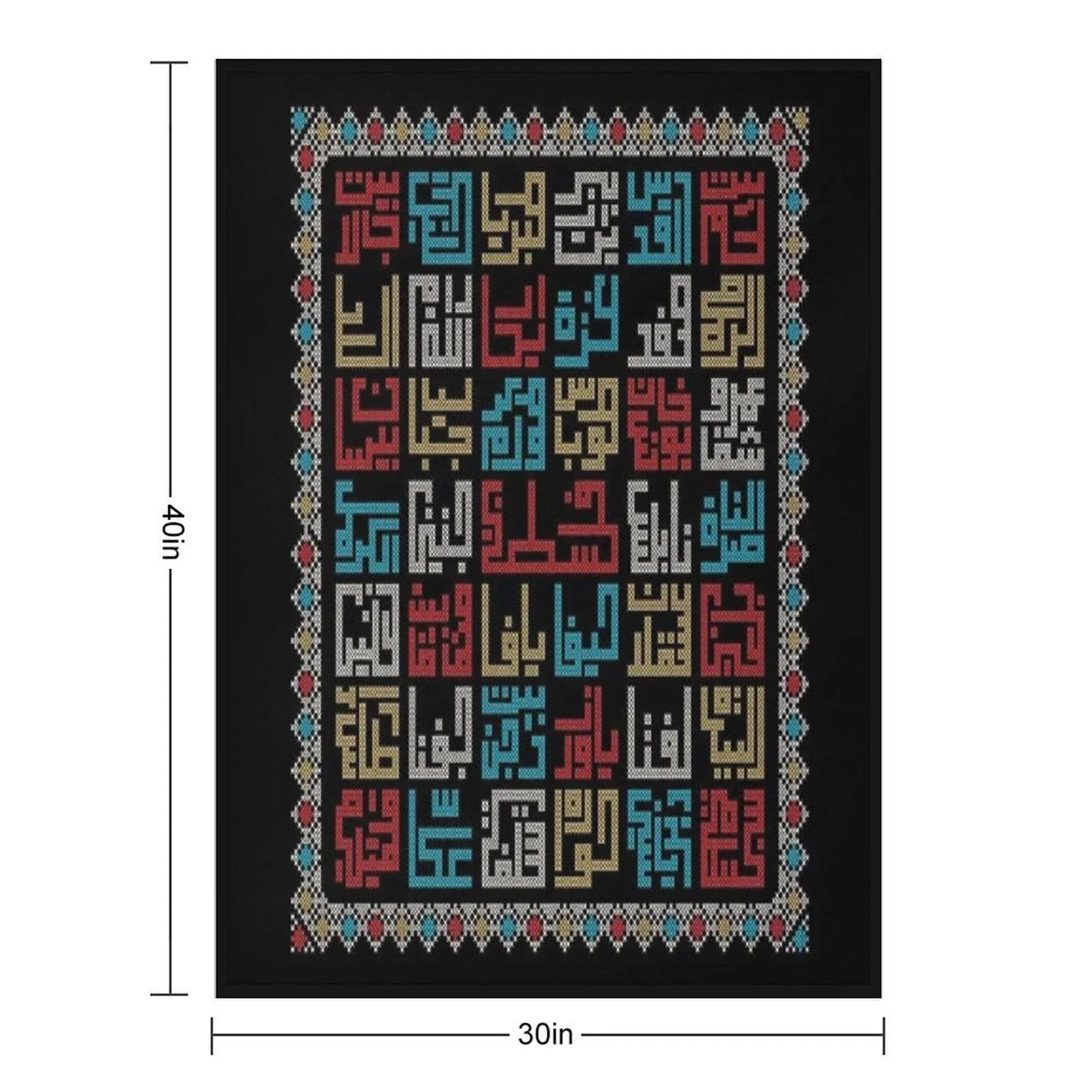 Palestine Cities Names in Arabic Realistic Embroidery Art Traditional Palestinian Tatreez -light Throw Blanket