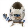 Porcelain Egg-Shaped Cachepot With Bronze Ormolu - Golden Pheasant