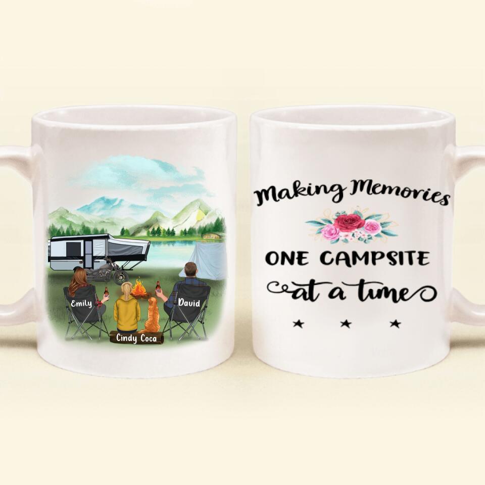 Personalized Camping Coffee Mug - Best Gift For Family, Camping Lovers - Parents with Kids and Pets - Making Memories One Campsite At A Time