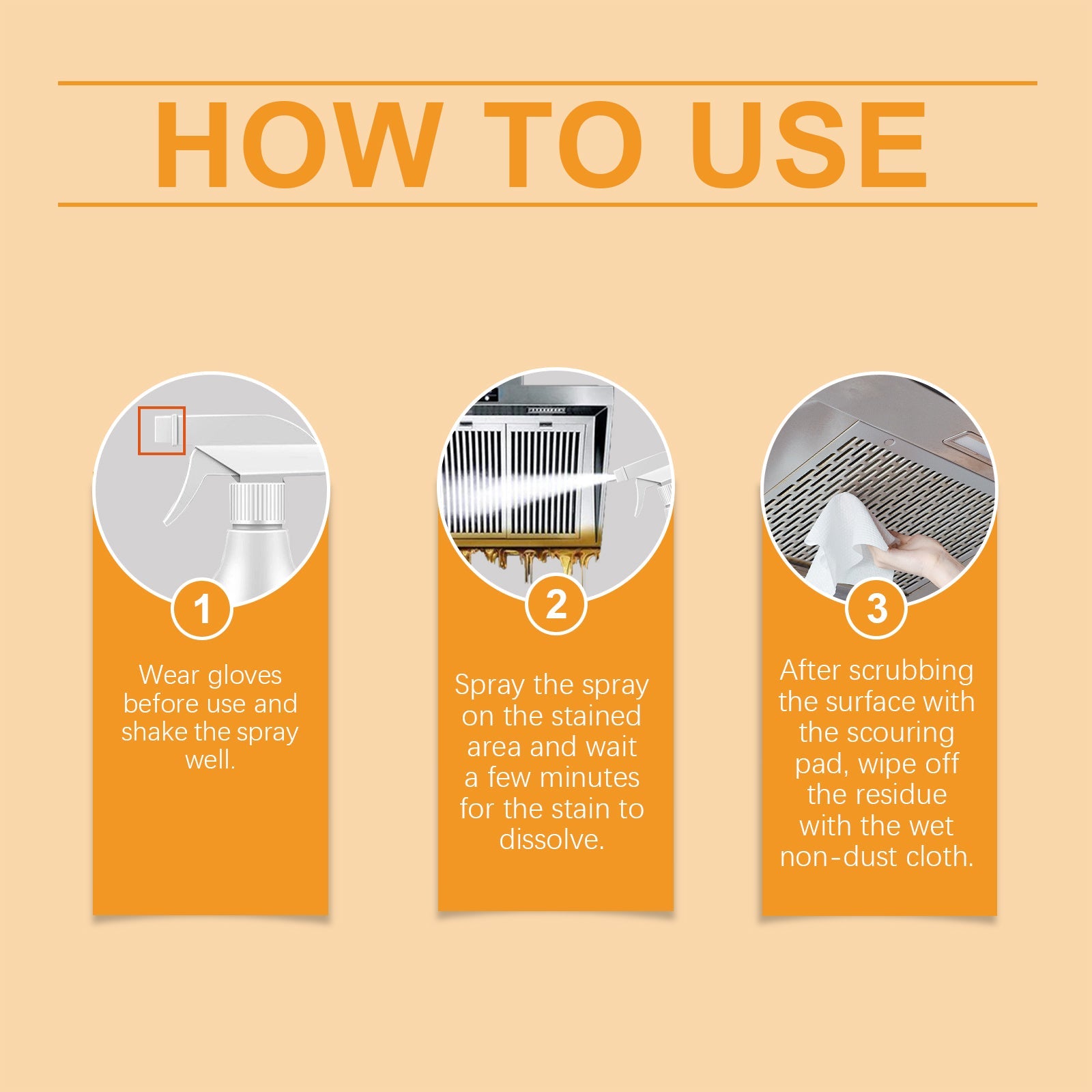 Kitchen Grease Cleaner, Multi-Effect Cleaning Kitchen Hood Stove Heavy Oil And Stubborn Dirt