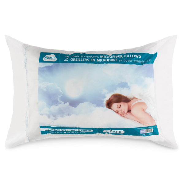 Woven 2 Piece Hotel Collection Bed Pillow, Queen Size. Designed for Back, Stomach or Side Sleepers, 18x24