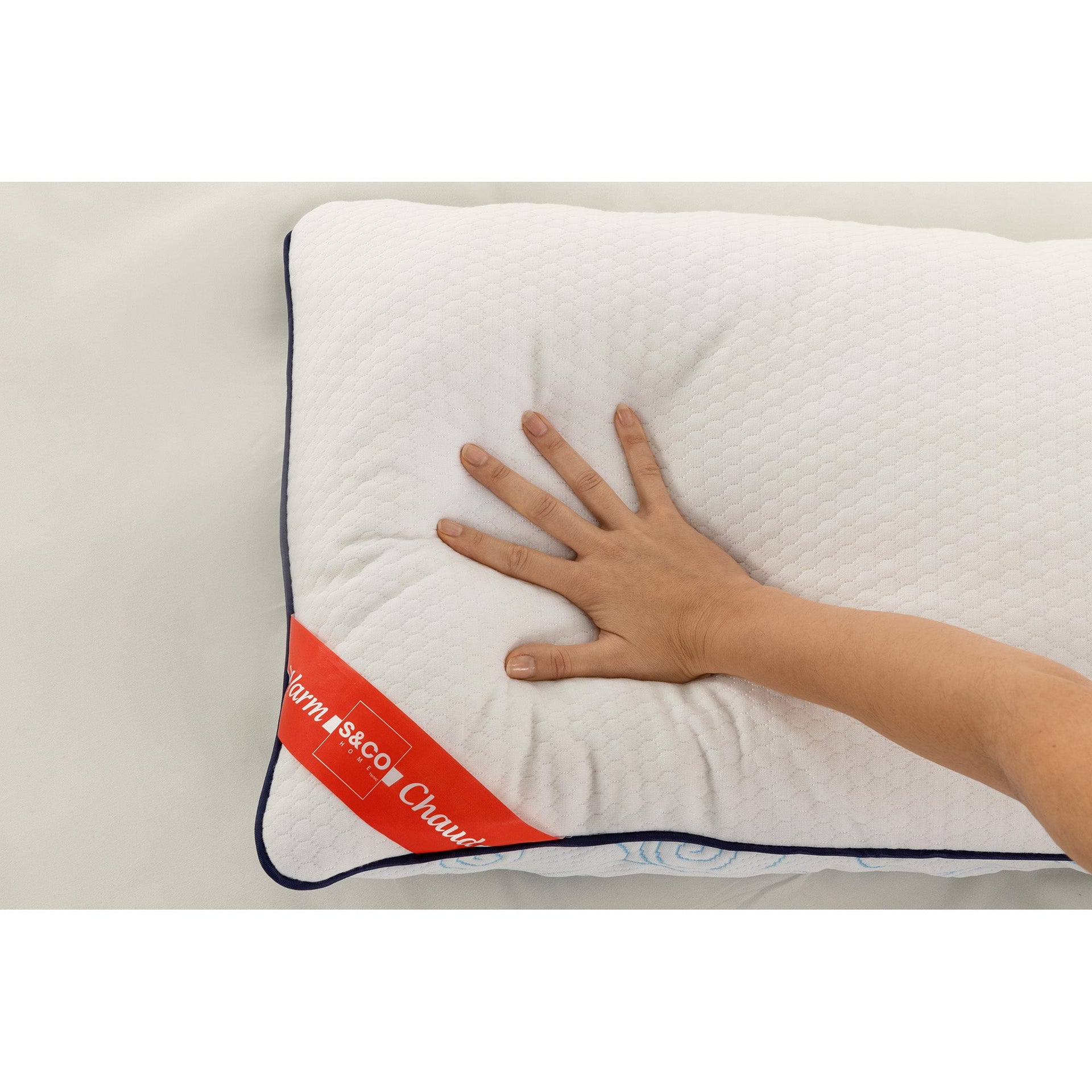 Cooling Matelasse Hotel Collection Bed Pillow, Queen Size. Designed for Back, Stomach or Side Sleepers, 20x30, White