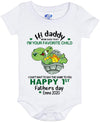 Personalized turtle baby jumpsuit - Hi daddy mom said that I'm your favorite child - Best gift for father's day - Baby Onesie 6/12 Months / White / 6 Months