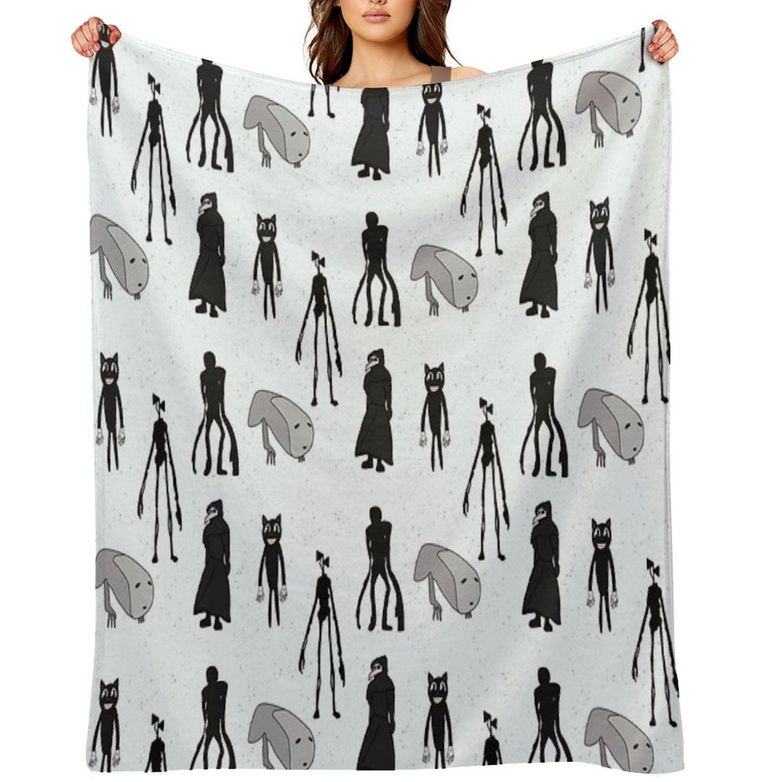 Siren Head, Breaking News, Witch Dr, Bridge Worm, Cartoon Cat Throw Blanket