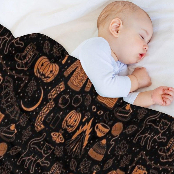 Autumn Nights Halloween Throw Blanket