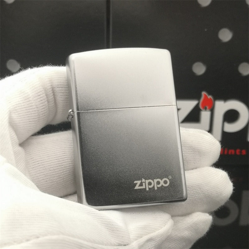 Zippo Treasure Lighter Chrome Matte Logo 205ZL