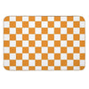 Orange White Checkerboard Bath Mat