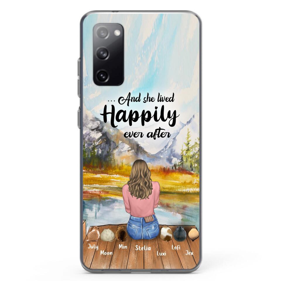 Personalized Dog Mom Phone Case - Up to 4 Dogs - And She Lived Happily Ever After