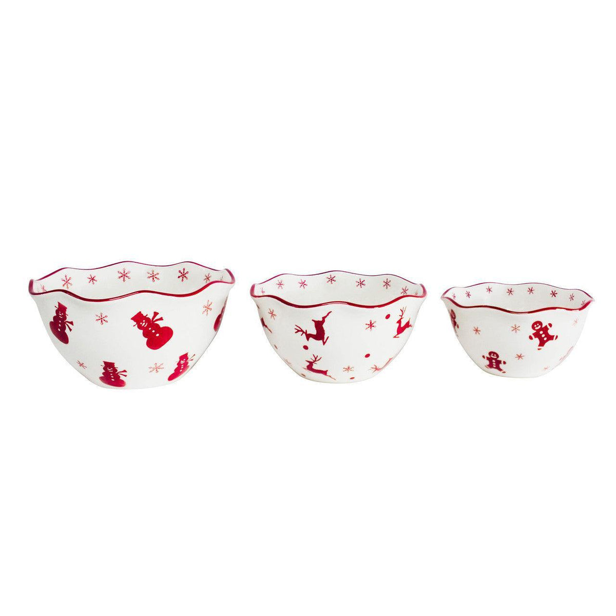 Winterfest 3 Piece Nesting Serving Bowl Set