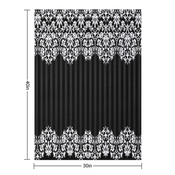 Black And White Damask Pattern Throw Blanket