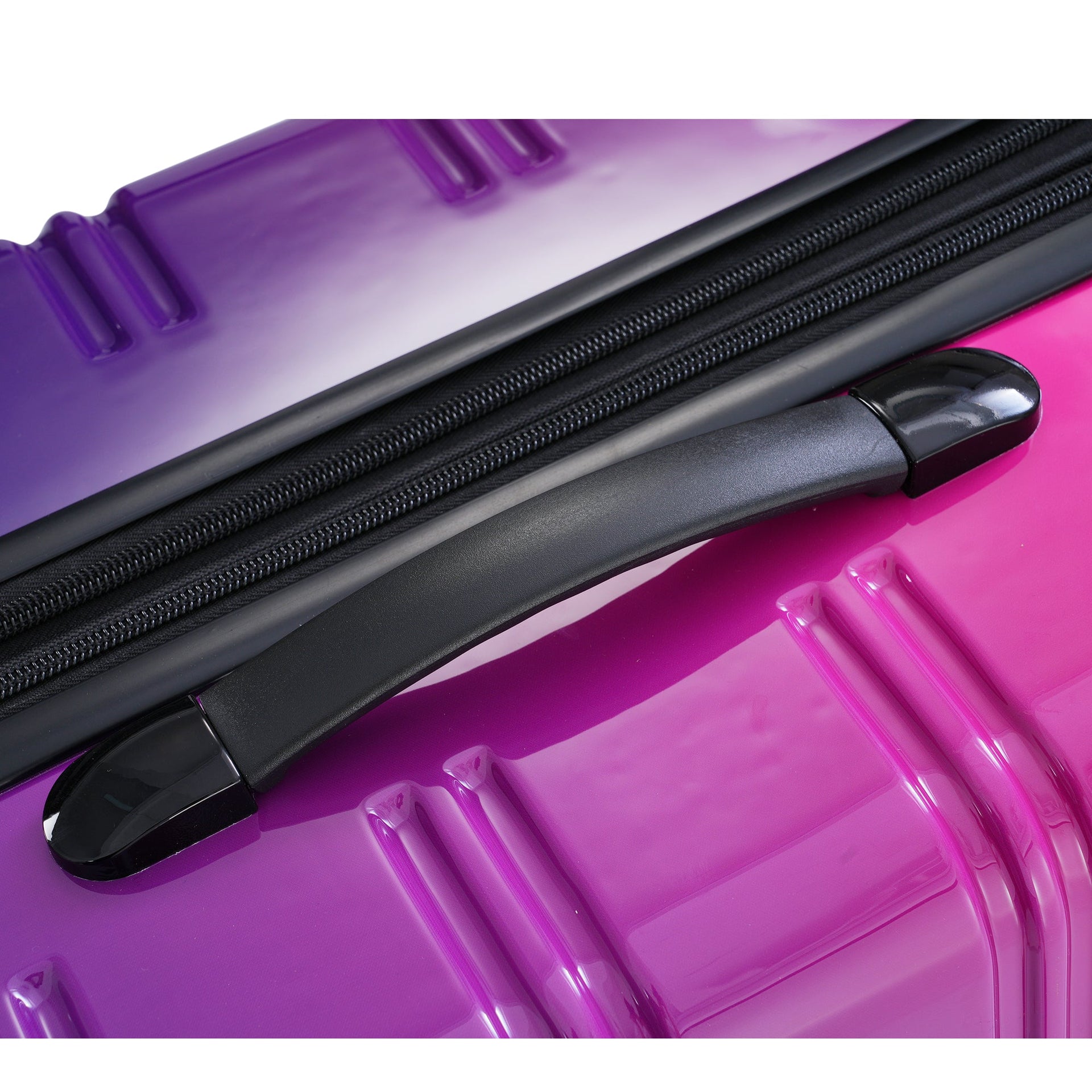 Hardshell Luggage Sets 3 Piece Gradient Color Expandable Suitcase with Spinner Wheels and TSA Lock Lightweight 20' 24' 28' Available,Purple and Pink