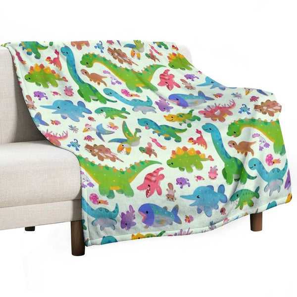 Jurassic Baby - Pastel Throw Blanket