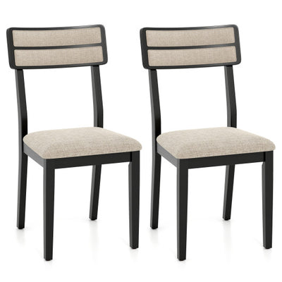 Modern Dining Chairs Set of 2 with Tilt Backrest for Dining Room-Black