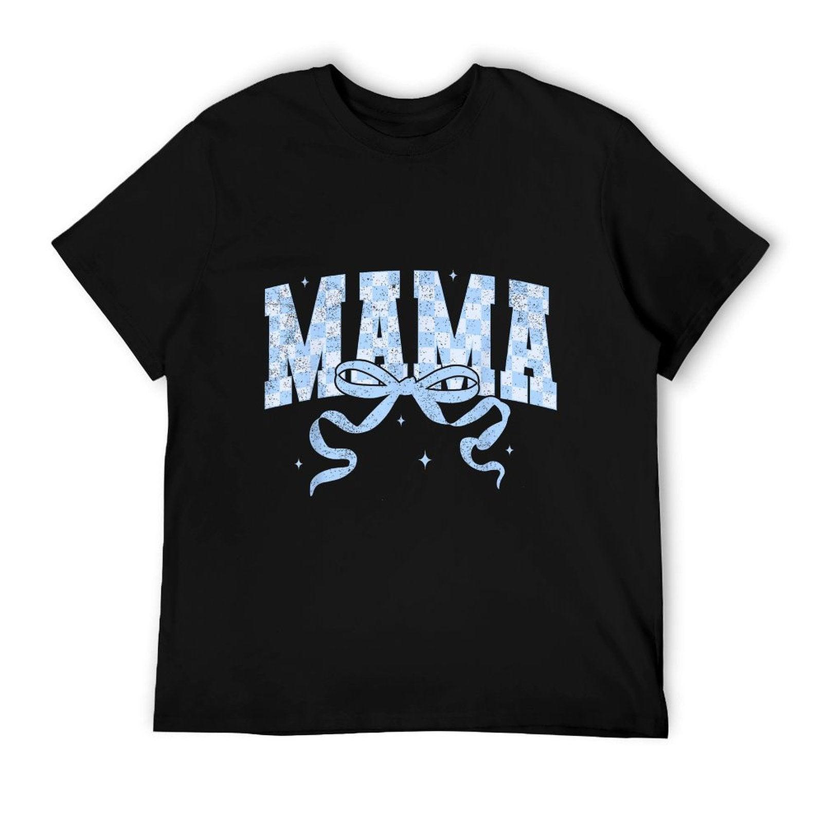 Mama Mommy Coquette Bow Checkered Happy Mother's Day Mom T-Shirt