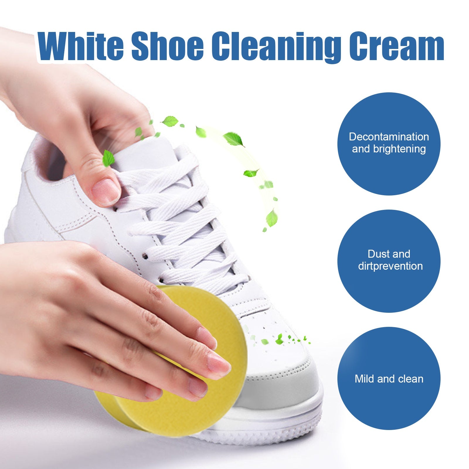 Little White Shoes Cleaning Cream, Little White Shoes Clean Stains Shoes Edge Yellow Free Wash Whitening Cleaning Cream