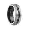 PILOT Gunmetal Tungsten Ring with Black Sapphires - 8mm - 8mm / 5.00