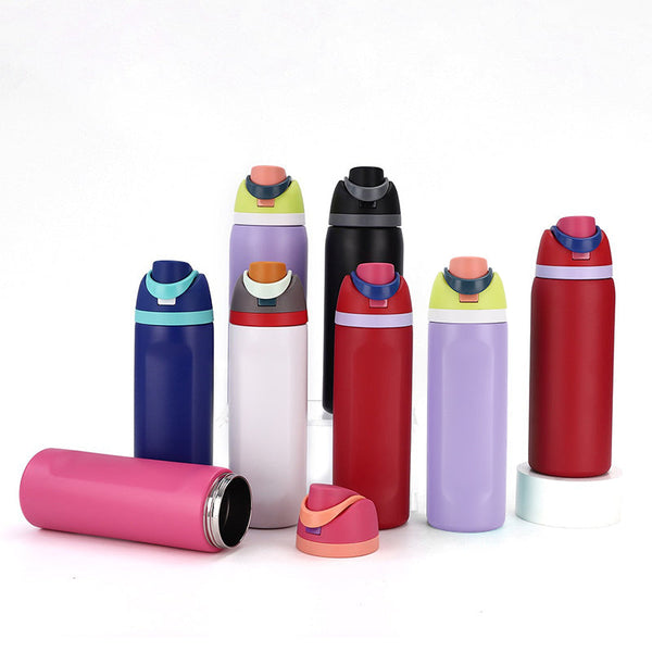 Insulated Stainless Steel Water Bottle (24OZ/32OZ), with straw, BPA-Free, great for sports and travel.