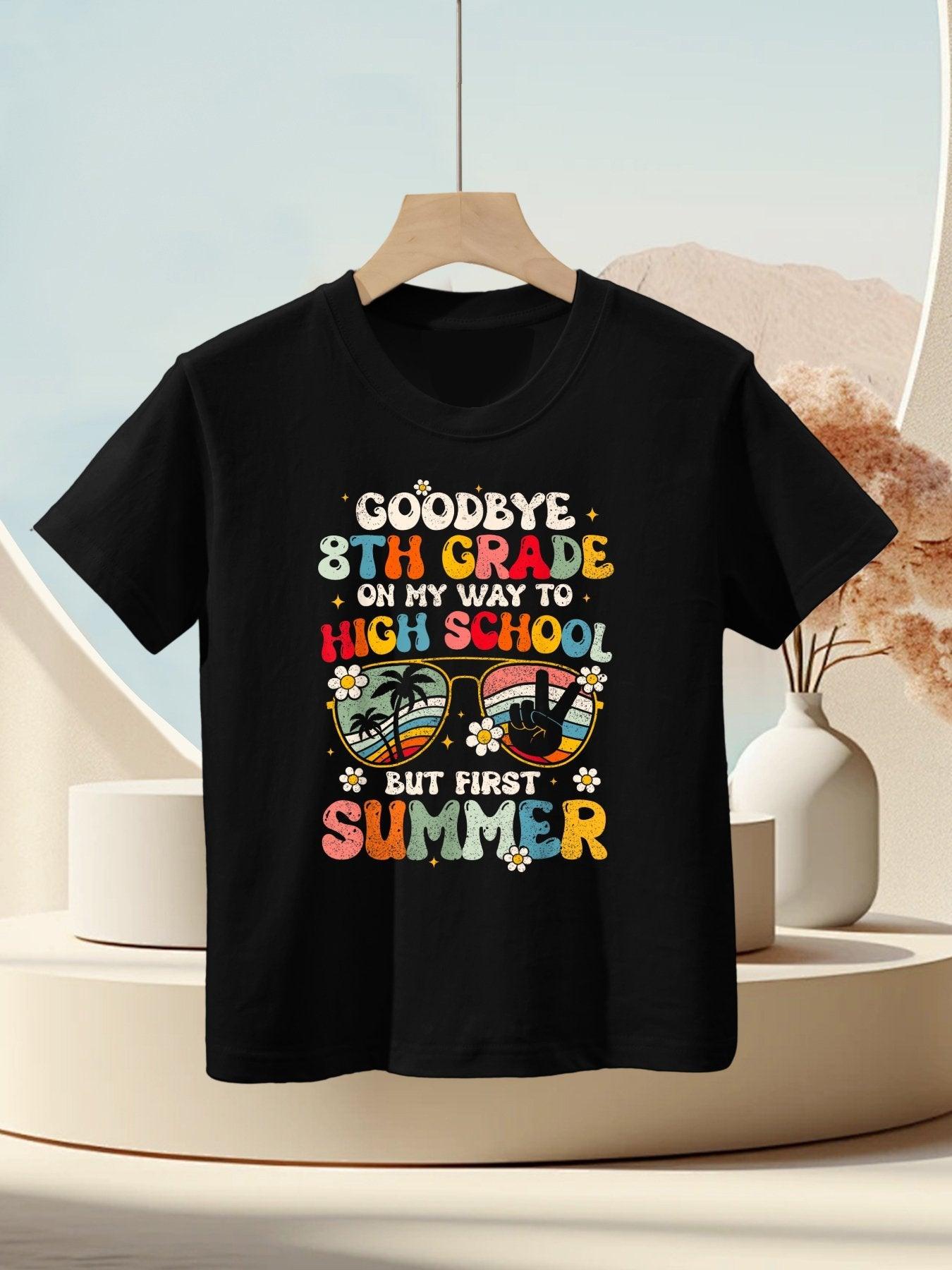 Goodbye 8th Grade Graduation To High School Hello Summer Kid Kids T-Shirt